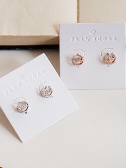 Circle Miracle Earrings - ต่างหูมิราเคิลทรงกลม (มี 3 สี)(ก้านต่างหูเงินแท้)