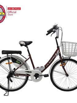 รถจักรยานแม่บ้าน LA 24 นิ้ว วงล้ออลูมิเนียม รุ่นใหม่ ก้ามเบรคหน้าวีเบรค ลายดีไซน์ใหม่ เรียบหรู