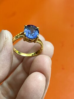 แหวนพลอยน้ำเงินทองแท้