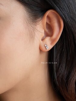 Little Gorgeous Flower Earrings - ต่างหูดอกไม้จิ๋วสวยหรู (ก้านต่างหูเงินแท้) (มี 2 สี)
