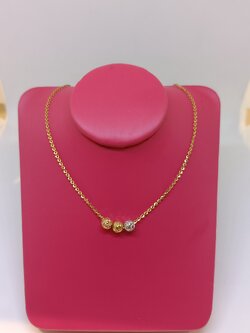 สร้อยคออิตาลี ลายแฟนซี พร้อมจี้ลูกบอลแฟนซี3สี สำหรับสุภาพสตรีครับ