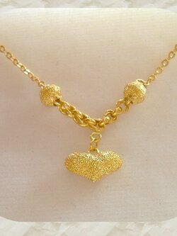 สร้อยคอ ทองแท้ 96.5% ประดับจี้หัวใจ น้ำหนัก 3.8 กรัม