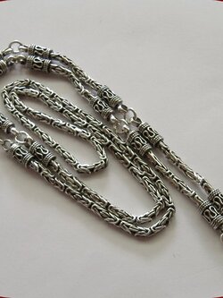 สร้อยคอเงินแท้ ลงดำ ลายบาหลี ขนาด 3 มิล (แขวนพระ 7 หรือ 9 องค์)