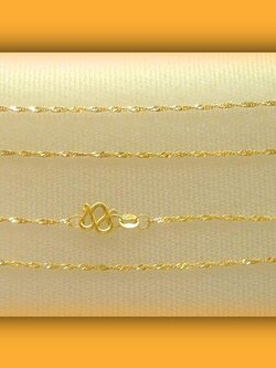 สร้อยคอ ทองแท้ 96.5% ลายดิสโก้ เส้นเล็กๆ น่ารักๆ น้ำหนัก 1.9 กรัม (ความยาว 16 นิ้วฟุต)