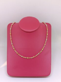 สร้อยทองอิตาลี่ ลายแฟนซีลูกบอลเหลี่ยมเพชร 3กษัตริย์ ขนาดกะทัดรัดครับ