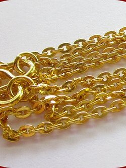 สร้อยคอ ทองแท้ 96.5% ลายโซ่ฝรั่งเศส แบบตัน - ยาว 24 นิ้ว - น้ำหนัก 15.2 กรัม (1 บาท)