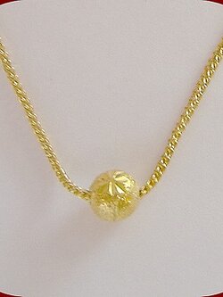 สร้อยคอ ทองแท้ 96.5% จี้บอลกลม - น้ำหนัก 7.6 กรัม