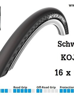 ยางนอก Schwalbe 16 x 1.1/4 Kojak ยางบรอมตั๊น ยางbrompton