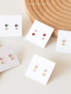 Clover Earrings Set - เซ็ตต่างหูใบโคลเวอร์ (ก้านต่างหูเงินแท้)