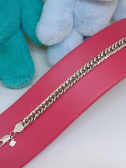 สร้อยข้อมืออิตาลี่ ลายตันรูปแบบเลสข้อมือฝรั่ง ตัวเรือนทองขาวประทับตรา 750