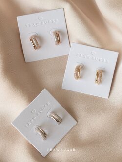 Gorgeous Half Hoop Earrings - ต่างหูครึ่งห่วงสวยหรู (ก้านต่างหูเงินแท้)