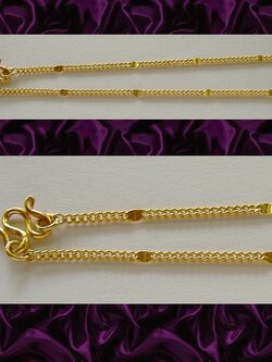 สร้อยคอ ทองแท้ 96.5% ลายโซ่แบนทรงเครื่อง น้ำหนัก 7.6 กรัม (ความยาว19 นิ้วฟุต)