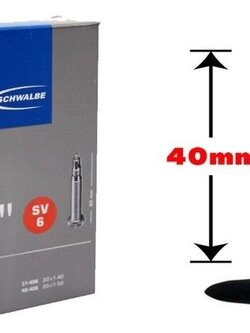 ยางใน Schwalbe SV6 20 x 1.10-1.50 - 406 จุ๊บเล็ก 40mm