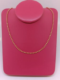 สร้อยคอทองอิตาลี่ ลายแฟนซีไข่ปลา สีทองระยิบระยับ น้ำหนักกระทัดรัด