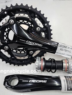 [หมด] ชุดขาจาน Shimano Deore 10 SP 3 ชั้น FC-T611 3x10 SP 175mm กะโหลกกลวง มีกะโหลกแถม