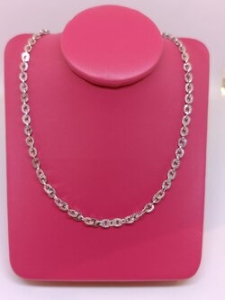 สร้อยคออิตาลี่ เป็นห่วงโซ่เลข 0 ขัดเงาเหลี่ยมเพชร สวมใส่ได้ทั้งหญิงและชาย