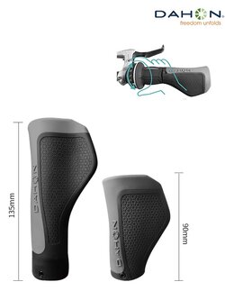 ปลอกแฮนด์ Dahon แบบมีที่พักมือ ยาว-สั้น สำหรับมือเกียร์แบบบิด และแบบยาว-ยาว สำหรับมือเกียร์กด