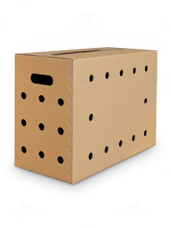 กล่องใส่ไก่ชน แบบฝาชนสามารถวางซ้อนกันโดยง่าย ช่วยในการขนส่งไก่ได้หลายตัว (10 ใบ)