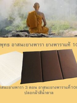 วิถีพุทธ อาสนะยางพารา อาสนะพระ เบาะรองนั่งสมาธิ เบาะรองนั่งปฏิบัติธรรม อาสนะยางพารา 3 ตอน ขนาด 60 ซม.x90ซม.หนา 1 นิ้ว สีน้ำตาล