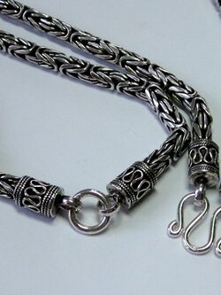 สร้อยคอเงินแท้ ลายบาหลี เส้นยาว แขวนพระได้ 2 องค์ หน้า หลัง (ยาว 34 นิ้วฟุต)