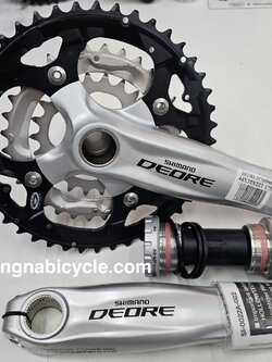 [SALE 30%] ชุดขาจาน Shimano Deore 9 SP 3 ชั้น FC-M590S 3x9SP 175mm กะโหลกกลวง มีกะโหลกแถม