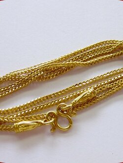 สร้อยคอ ทองแท้ 96.5% ลายสี่เสา แบบตัน - ยาว 24 นิ้ว - น้ำหนัก 15.2 กรัม (1 บาท)