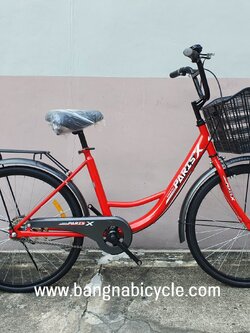 รถจักรยานแม่บ้าน 24 นิ้ว PARISX ล้อยางตัน ไม่ต้องเติมลม
