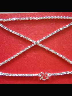 สร้อยคอเงินแท้ ลายโซ่ฝรั่งเศส ขนาด 2.5 มิล ยาวสวมหัวได้ 24 นิ้วฟุต