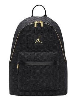 Nike Air Jordan Gold Logo Monogram Backpack 'Black'