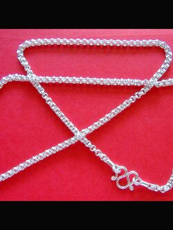 ของหมด - สร้อยคอเงินแท้ ลายห่วงคู่ ขนาด 2 มิล - ยาว 24.5 นิ้วฟุต