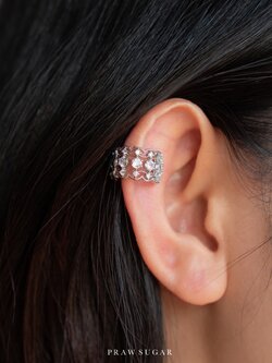 Wavy Gorgeous Earcuff - เอียคัฟลายโค้งประดับคริสตัล (มี 3 สี)