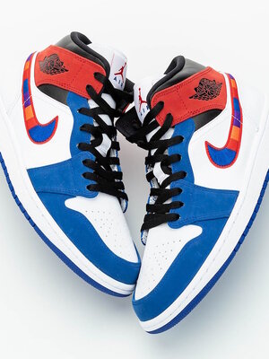 Nike Air Jordan 1 Mid Multicolor Swoosh