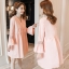 เสื้อคลุมท้องแขนยาวสีชมพูโอรส คอวีแต่ลายดอก ปลายแขนบานระบายและแต่งฉลุเป็นตาข่าย ผ้านิ่ม ใส่สบายมากๆค่ะ ชุดนี้ช่วงท้องได้ยันคลอดเลยจ้า