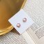 Circle Lovely Flower Earrings - ต่างหูวงกลมประดับดอกไม้ (มี 2 สี) (ก้านต่างหูเงินแท้)