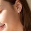 Tripple Crystal Earrings - ต่างหูคริสตัลเรียงทริบเปิล (มี 3 สี) (ก้านต่างหูเงินแท้)