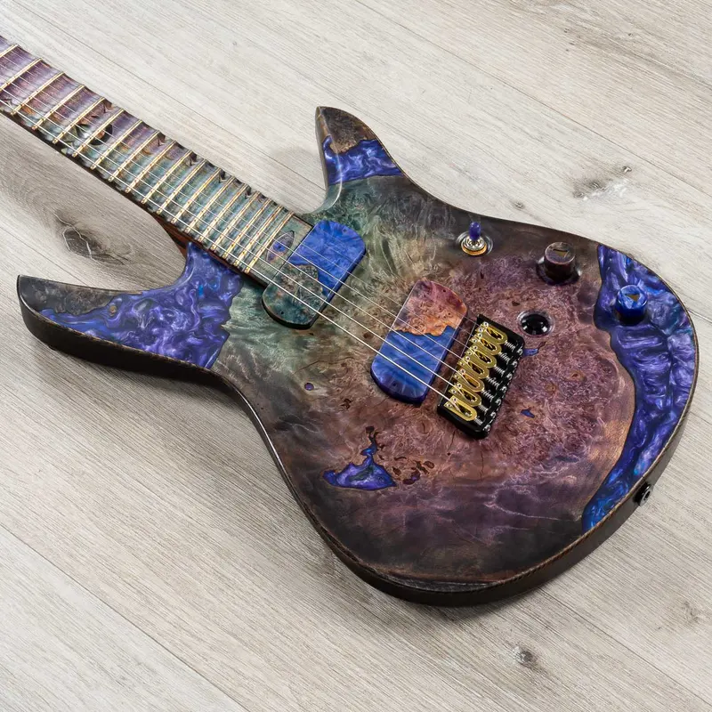 Ereshkigal Original Series Urash Sword Breaker 7-String Baritone Multi-Scale Guitar, Resin Art Burl