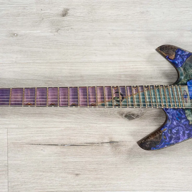 Ereshkigal Original Series Urash Sword Breaker 7-String Baritone Multi-Scale Guitar, Resin Art Burl