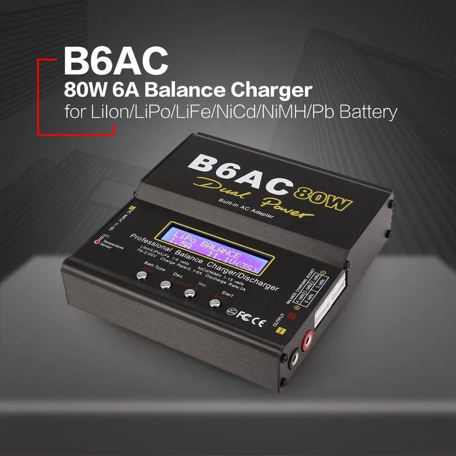 เครื่องชาร์จแบตเตอรี่ B6AC 80W (สีน้ำเงิน)