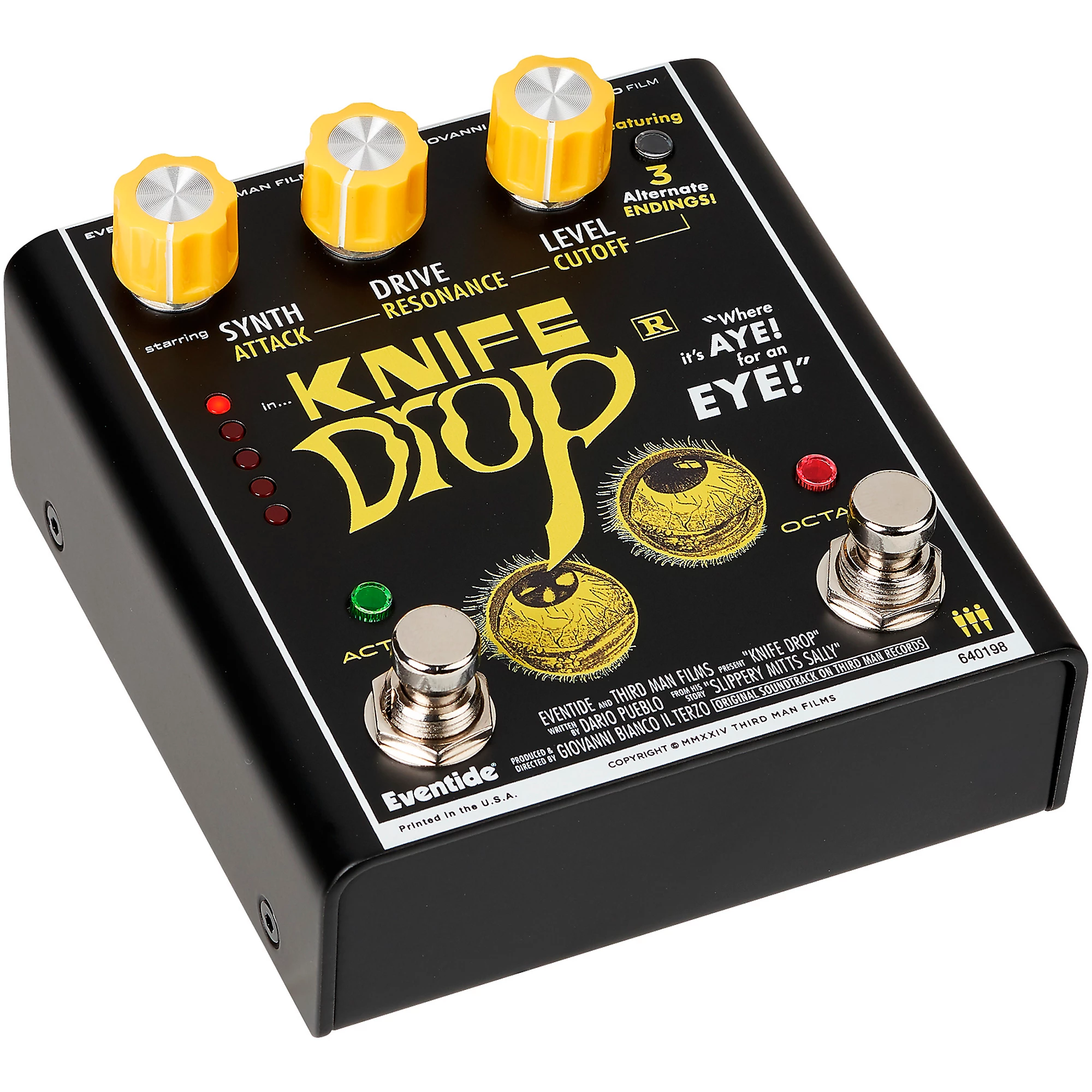 Eventide Knife Drop Fuzz Octave with Monophonic Synth Effects Pedal Black