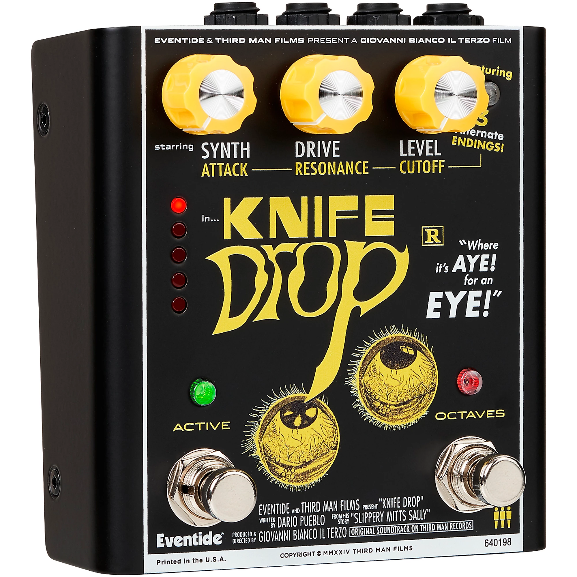 Eventide Knife Drop Fuzz Octave with Monophonic Synth Effects Pedal Black
